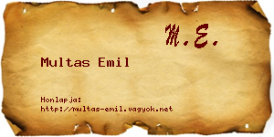 Multas Emil névjegykártya